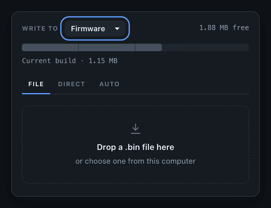 Update target selector in the portal