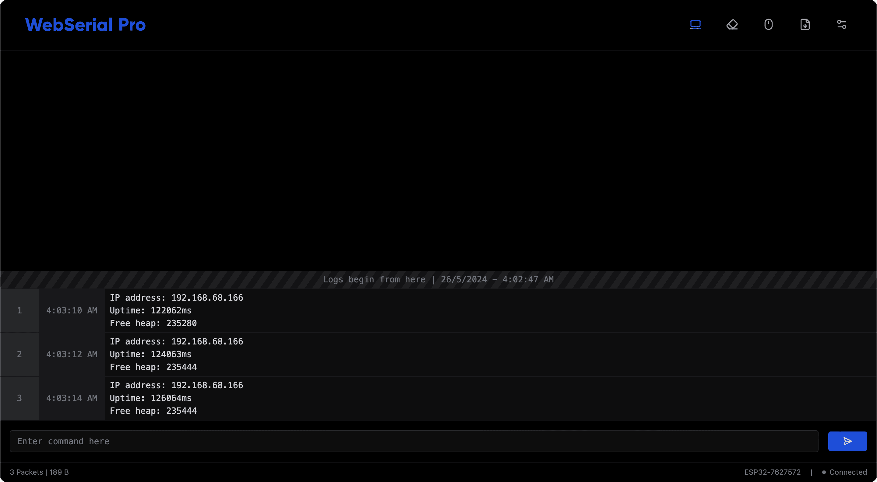 WebSerial Pro terminal