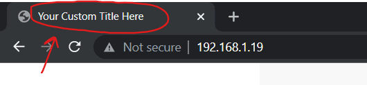 Custom title in the browser tab
