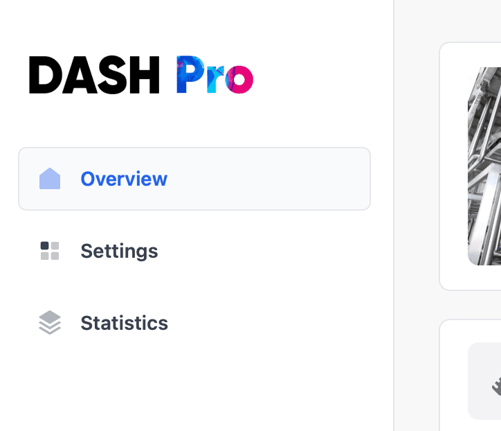 Dashboard with a custom logo