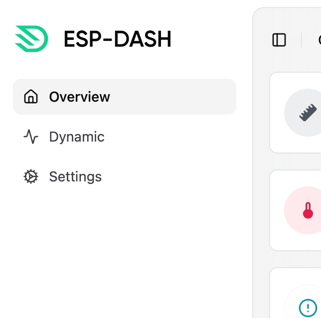 Tabs in the dashboard sidebar