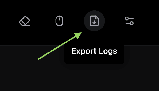 Export Logs button