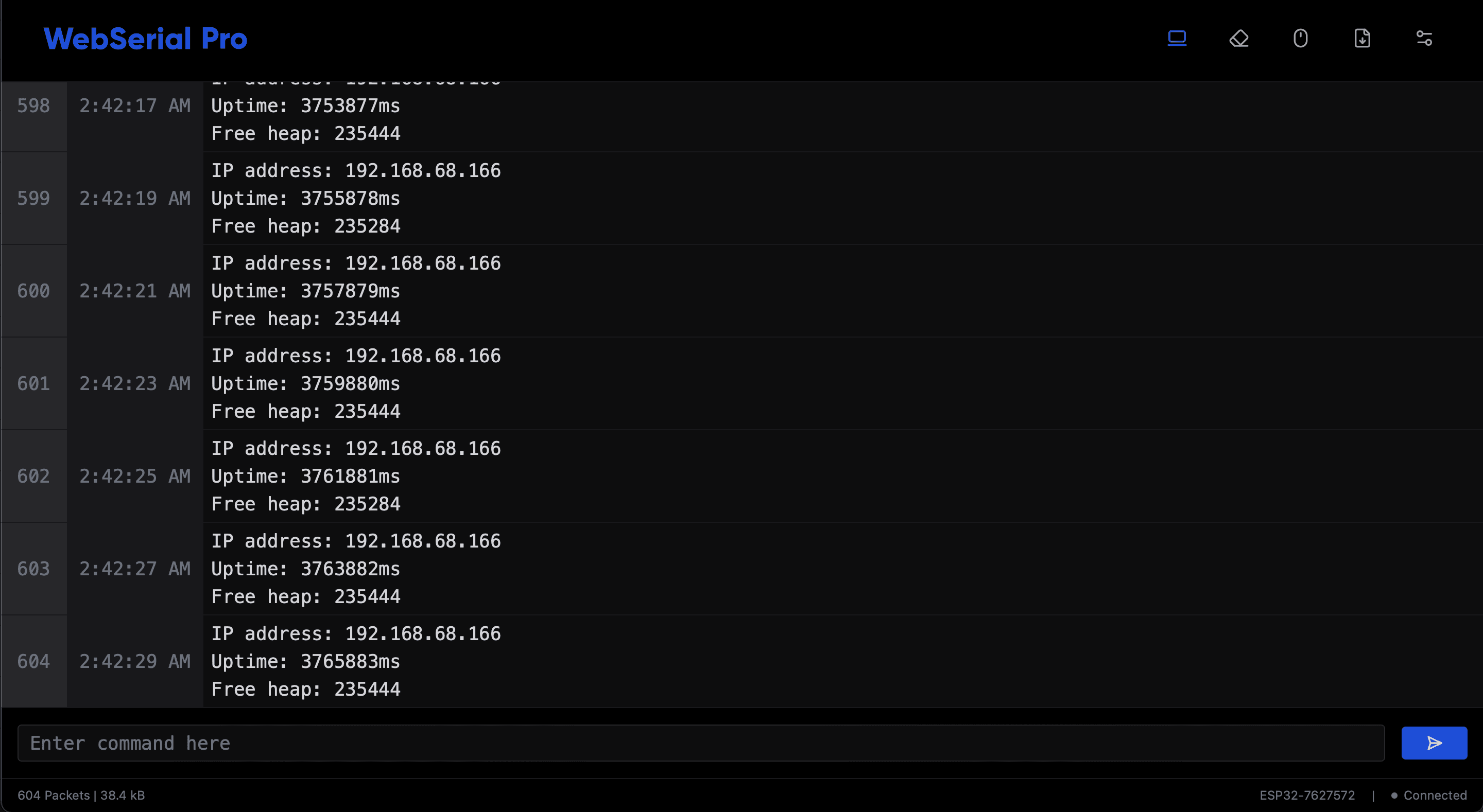 Terminal with a large font size