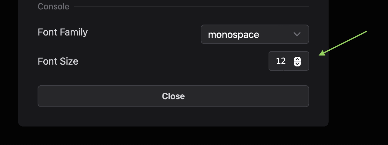 Font size selector