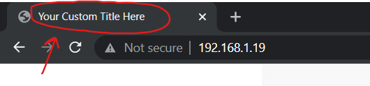 Custom title in the browser tab